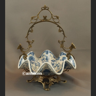 Patera wzór cebulowy koszyk porcelana z brązem Patera wzór cebulowy koszyk porcelana z brązem
