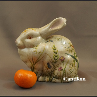 Zajączek wielkanocny z porcelany króliczek w kwiaty 