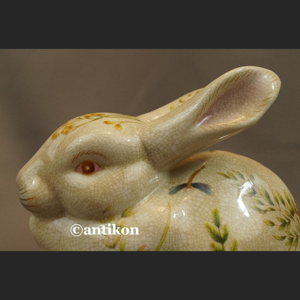 Zajączek wielkanocny z porcelany króliczek w kwiaty  Zajączek wielkanocny z porcelany króliczek w kwiaty