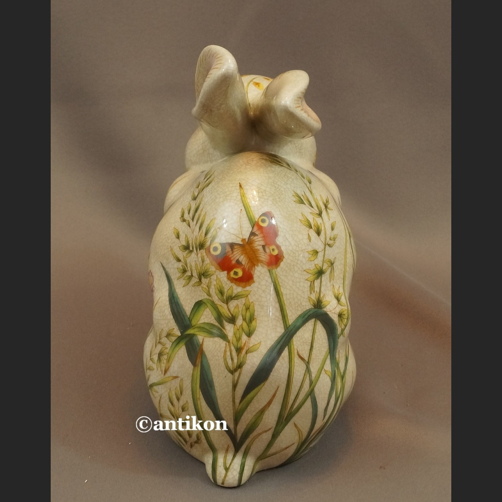 Zajączek wielkanocny z porcelany króliczek w kwiaty  Zajączek wielkanocny z porcelany króliczek w kwiaty