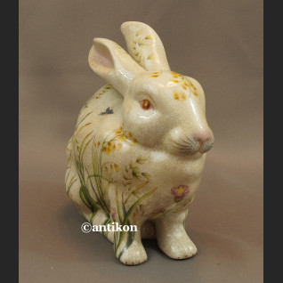 Zajączek wielkanocny z porcelany króliczek w kwiaty  Zajączek wielkanocny z porcelany króliczek w kwiaty