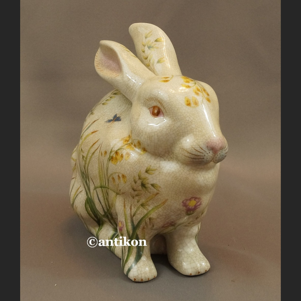 Zajączek wielkanocny z porcelany króliczek w kwiaty  Zajączek wielkanocny z porcelany króliczek w kwiaty