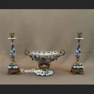 Patera wzór cebulowy porcelana z brązem Patera wzór cebulowy porcelana z brązem