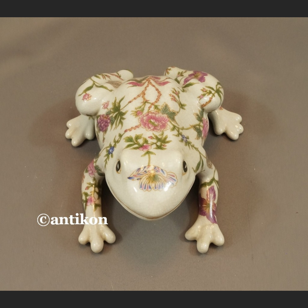 Żaba na szczęście duża porcelanowa 