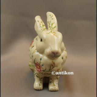 Zajączek porcelanowy wielkanocny króliczek w kwiaty  Zajączek porcelanowy wielkanocny króliczek w kwiaty