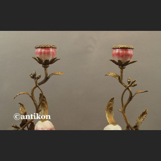 Świeczniki z papugami para porcelanowe ogromne Świeczniki z papugami para porcelanowe ogromne