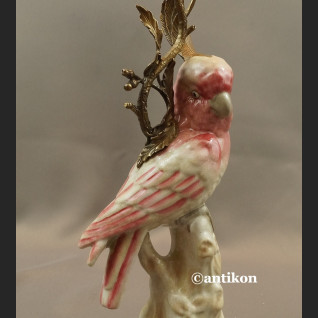 Świeczniki z papugami para porcelanowe ogromne Świeczniki z papugami para porcelanowe ogromne