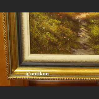 Malarstwo aukcyjne wspaniały pejzaż z mostkiem 