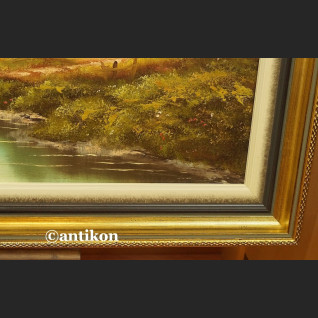 Malarstwo aukcyjne wspaniały pejzaż z mostkiem 