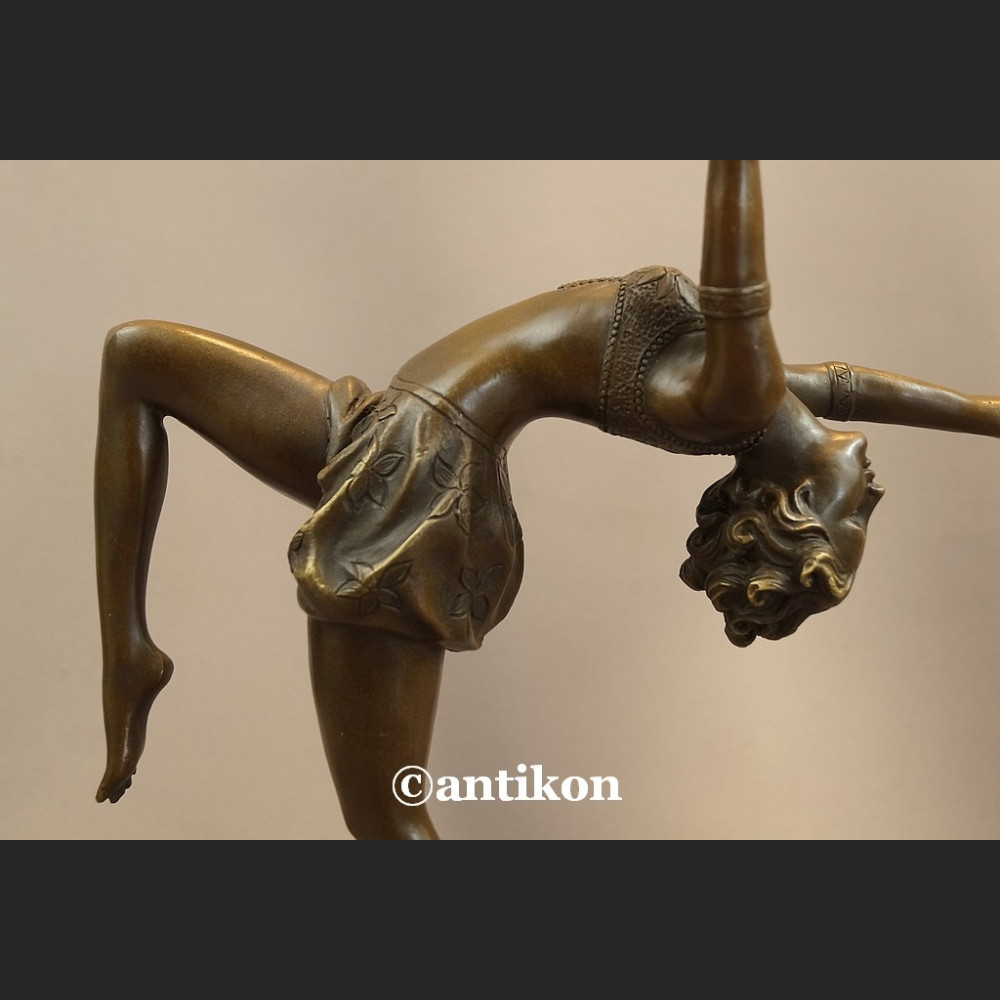 Duża figura z brązu taniec z ogniem tancerka 