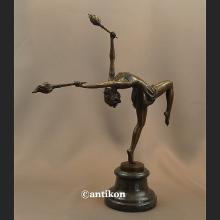 Duża figura z brązu taniec z ogniem tancerka 
