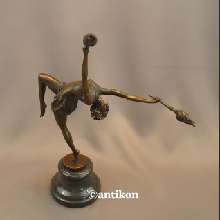 Duża figura z brązu taniec z ogniem tancerka 
