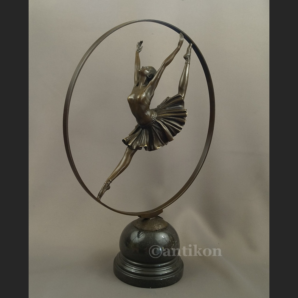 Rzeźba z brązu duże Art Deco tańcząca baletnica Rzeźba z brązu duże Art Deco tańcząca baletnica