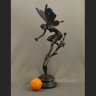 Rzeźba z brązu prześliczny elf pokaźna figura 