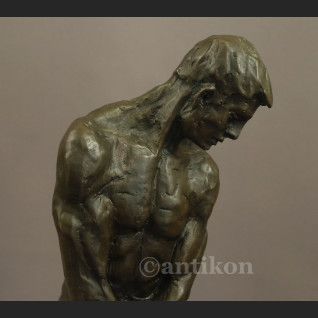 Rzeźba z brązu  Adam piękny duży posąg A. Rodin 