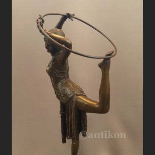 Posąg  z brązu tancerka Art Deco francuska rzeźba 