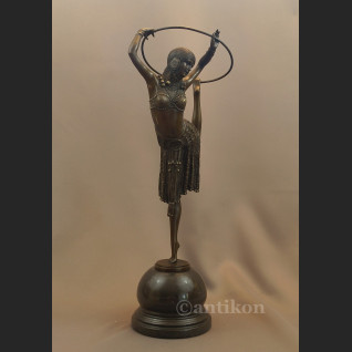 Posąg  z brązu tancerka Art Deco francuska rzeźba 