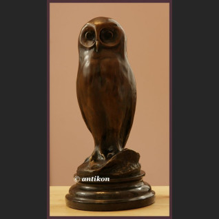 SOWA PIĘKNY BRĄZ SYGNOWANA RZEŹBA FRANCJA ART DECO