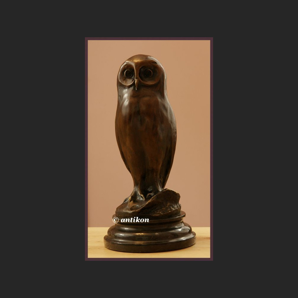 Sowa art deco rzeźba z brązu 
