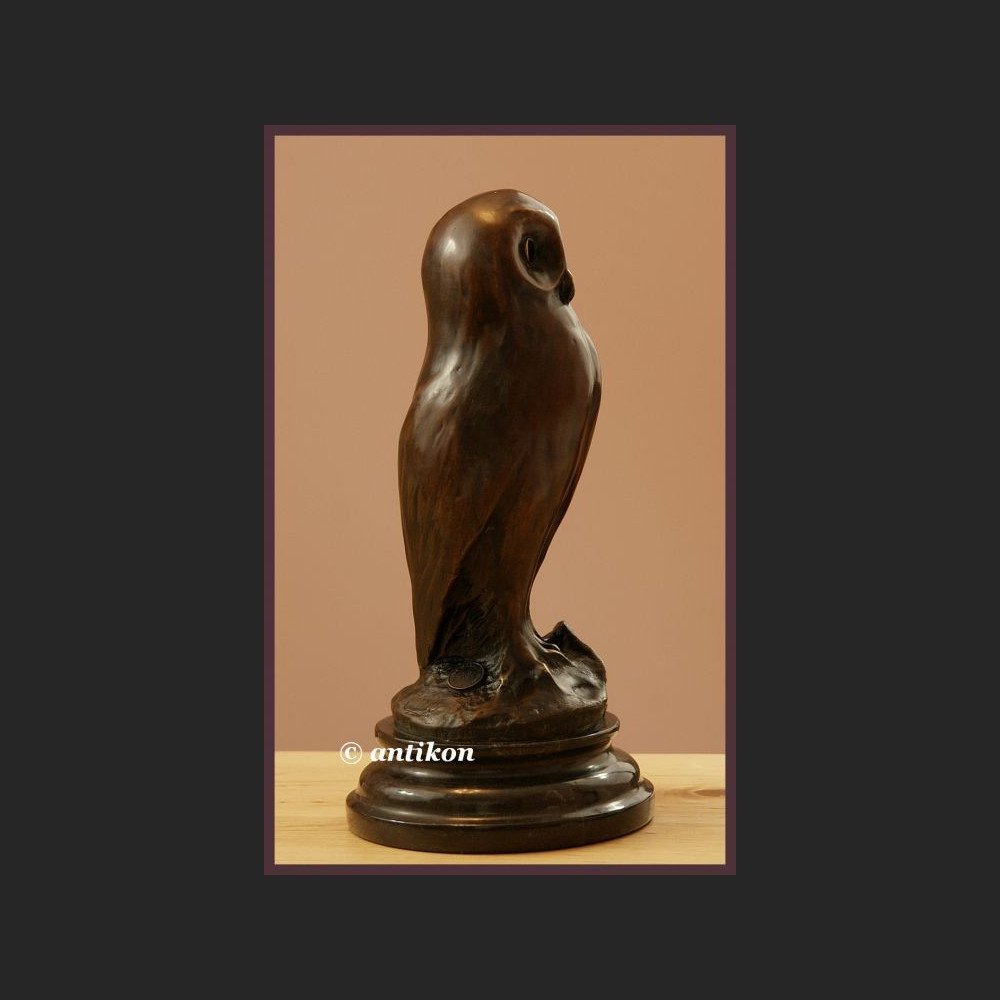 Sowa art deco rzeźba z brązu 