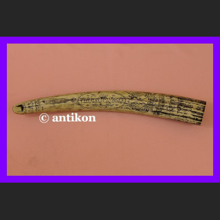 Rzeźbiony kieł wielki róg na prezent 