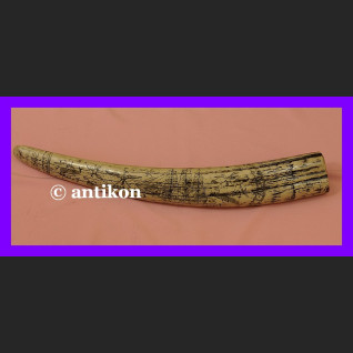 Rzeźbiony kieł wielki róg na prezent 