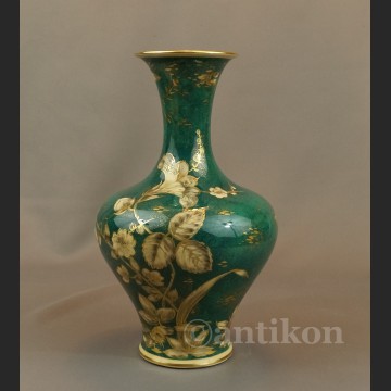 Rosenthal wazon ręcznie malowany zielono złoty