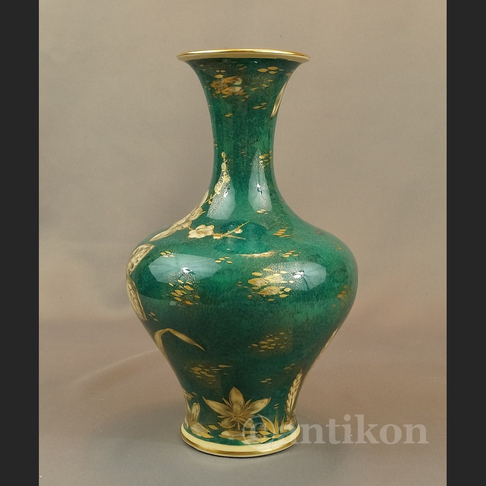 Rosenthal wazon ręcznie malowany zielono złoty Rosenthal wazon ręcznie malowany zielono złoty