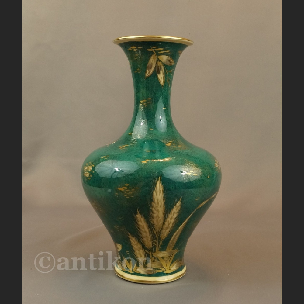 Rosenthal wazon ręcznie malowany zielono złoty Rosenthal wazon ręcznie malowany zielono złoty