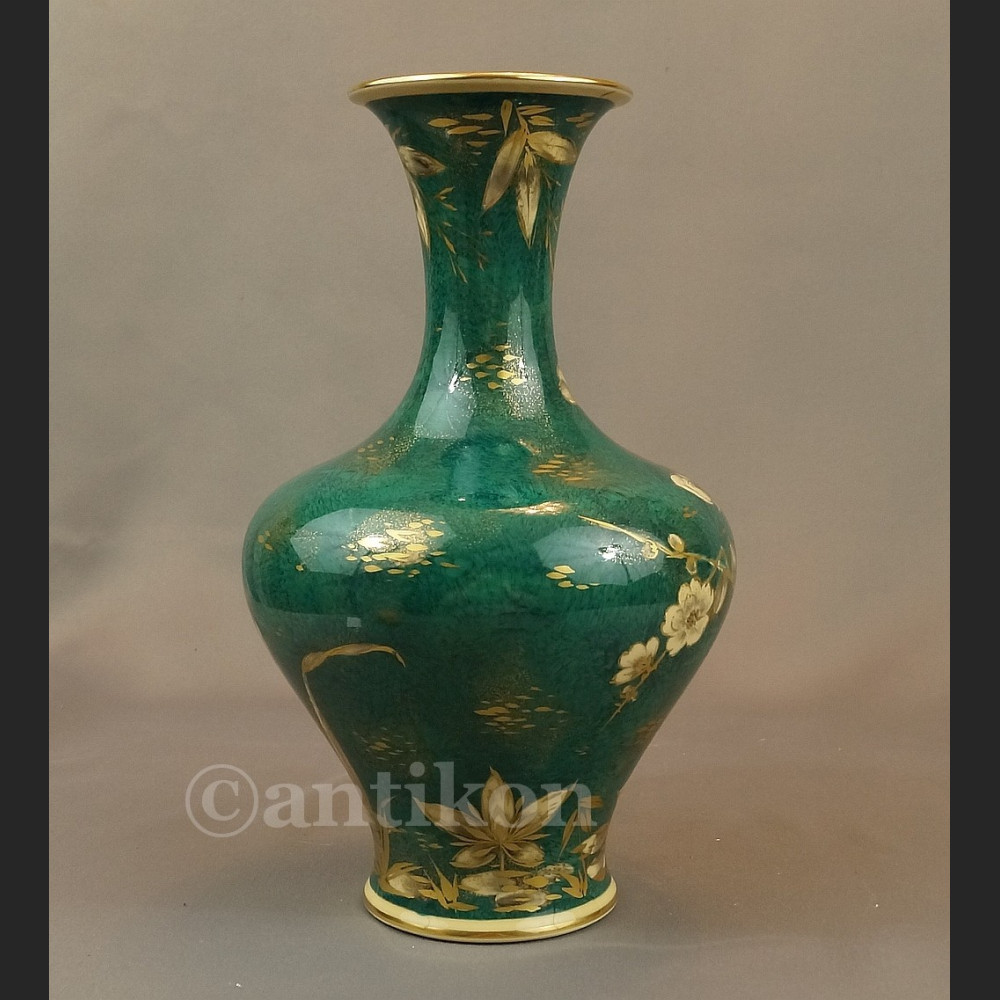 Rosenthal wazon ręcznie malowany zielono złoty Rosenthal wazon ręcznie malowany zielono złoty