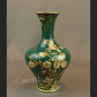 Rosenthal wazon ręcznie malowany zielono złoty Rosenthal wazon ręcznie malowany zielono złoty