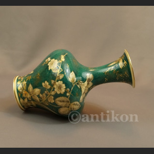 Rosenthal wazon ręcznie malowany zielono złoty Rosenthal wazon ręcznie malowany zielono złoty