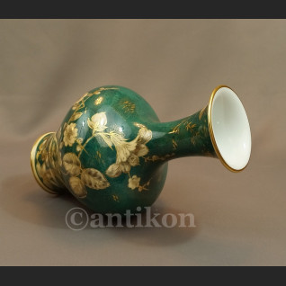 Rosenthal wazon ręcznie malowany zielono złoty Rosenthal wazon ręcznie malowany zielono złoty