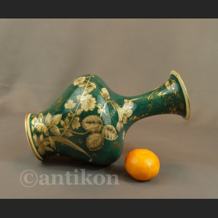 Rosenthal wazon ręcznie malowany zielono złoty