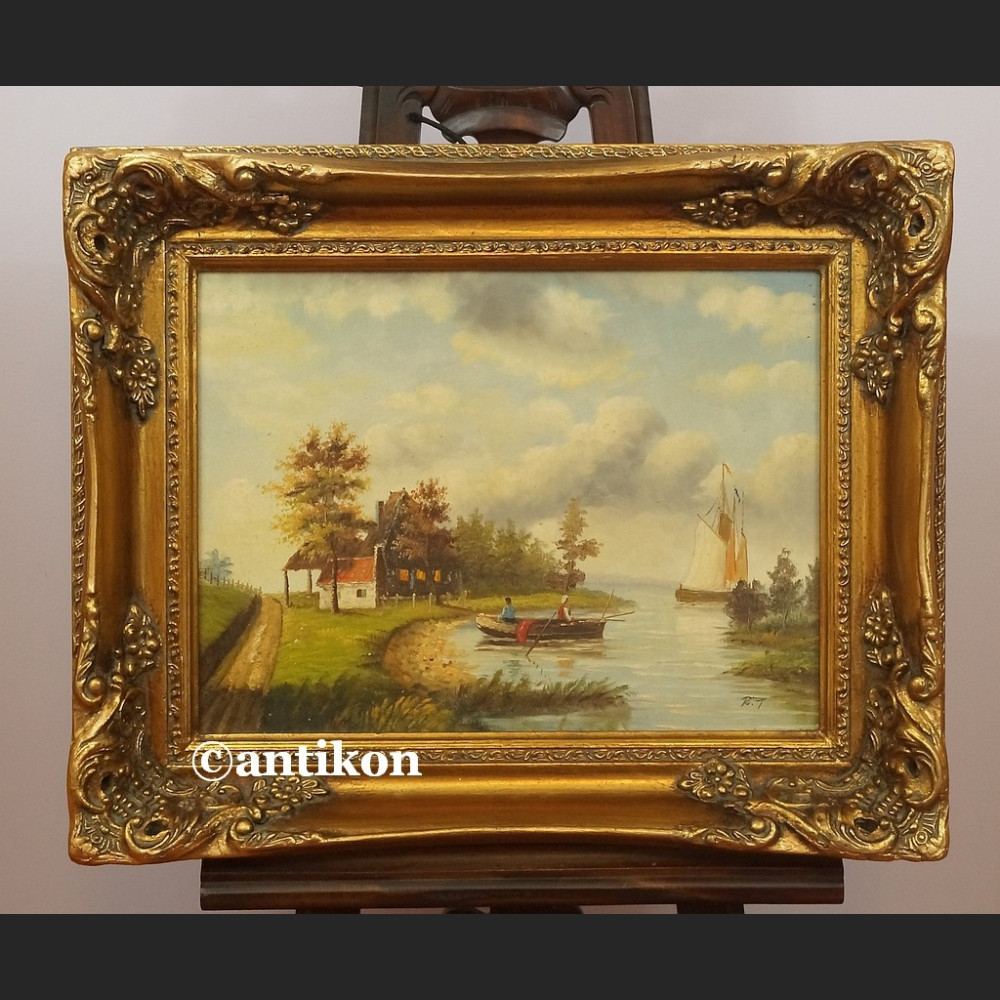 Obraz holender pejzaż z łodziami Obraz holender pejzaż z łodziami