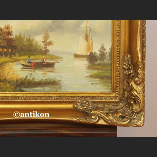 Obraz holender pejzaż z łodziami Obraz holender pejzaż z łodziami