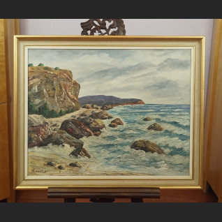 Morski brzeg obraz olejny piękne malarstwo marynistyczne Morski brzeg obraz olejny piękne malarstwo marynistyczne