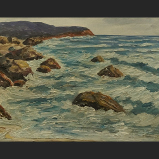 Morski brzeg obraz olejny piękne malarstwo marynistyczne Morski brzeg obraz olejny piękne malarstwo marynistyczne