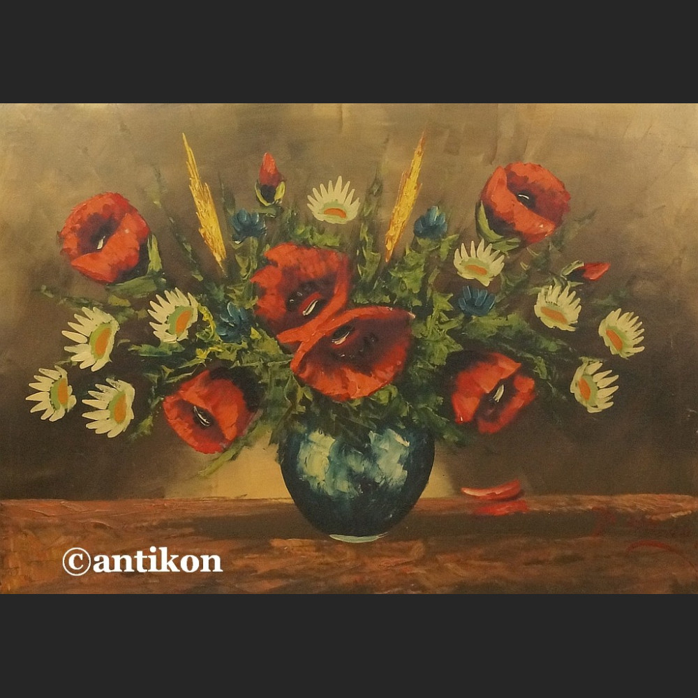 Obraz kwiaty Maki w prostej drewnianej ramie Obraz kwiaty Maki w prostej drewnianej ramie