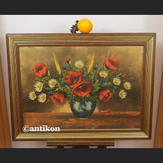 Obraz kwiaty Maki w prostej drewnianej ramie Obraz kwiaty Maki w prostej drewnianej ramie