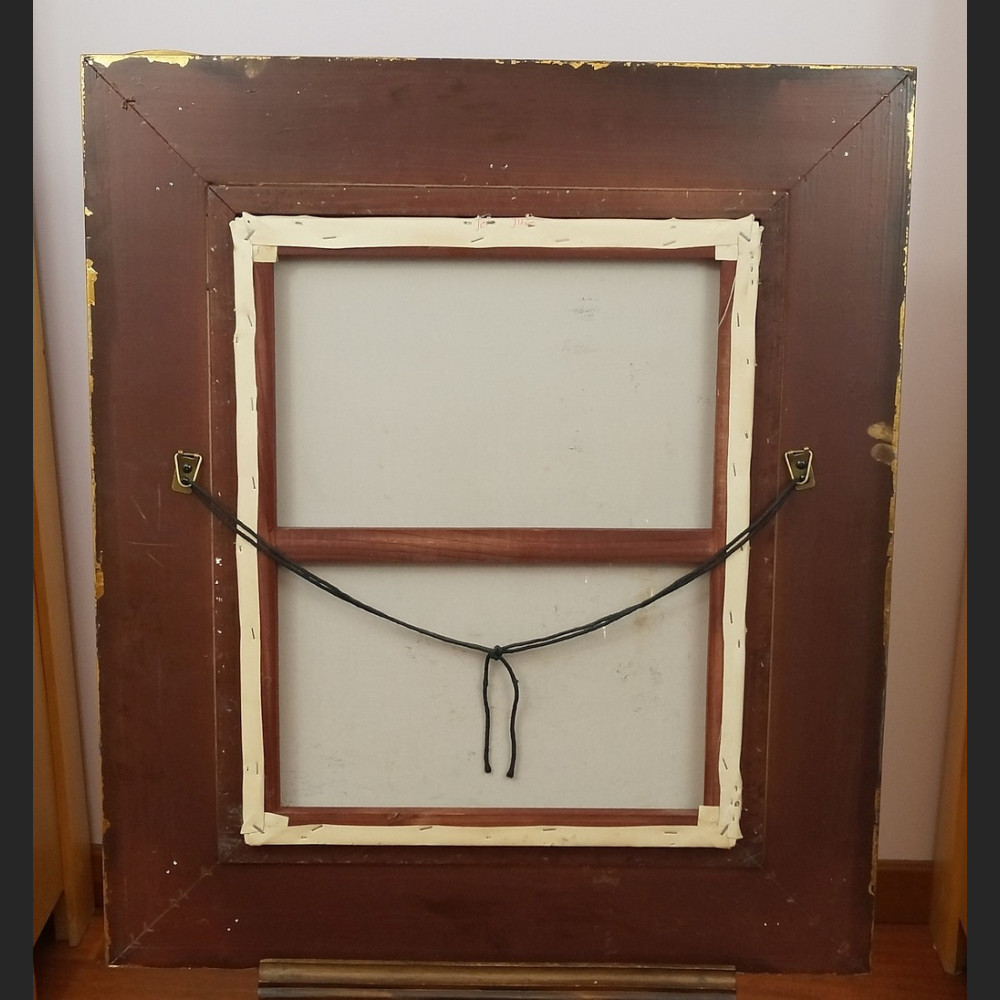 Marynistyczny obraz żaglowce w grubej ramie 