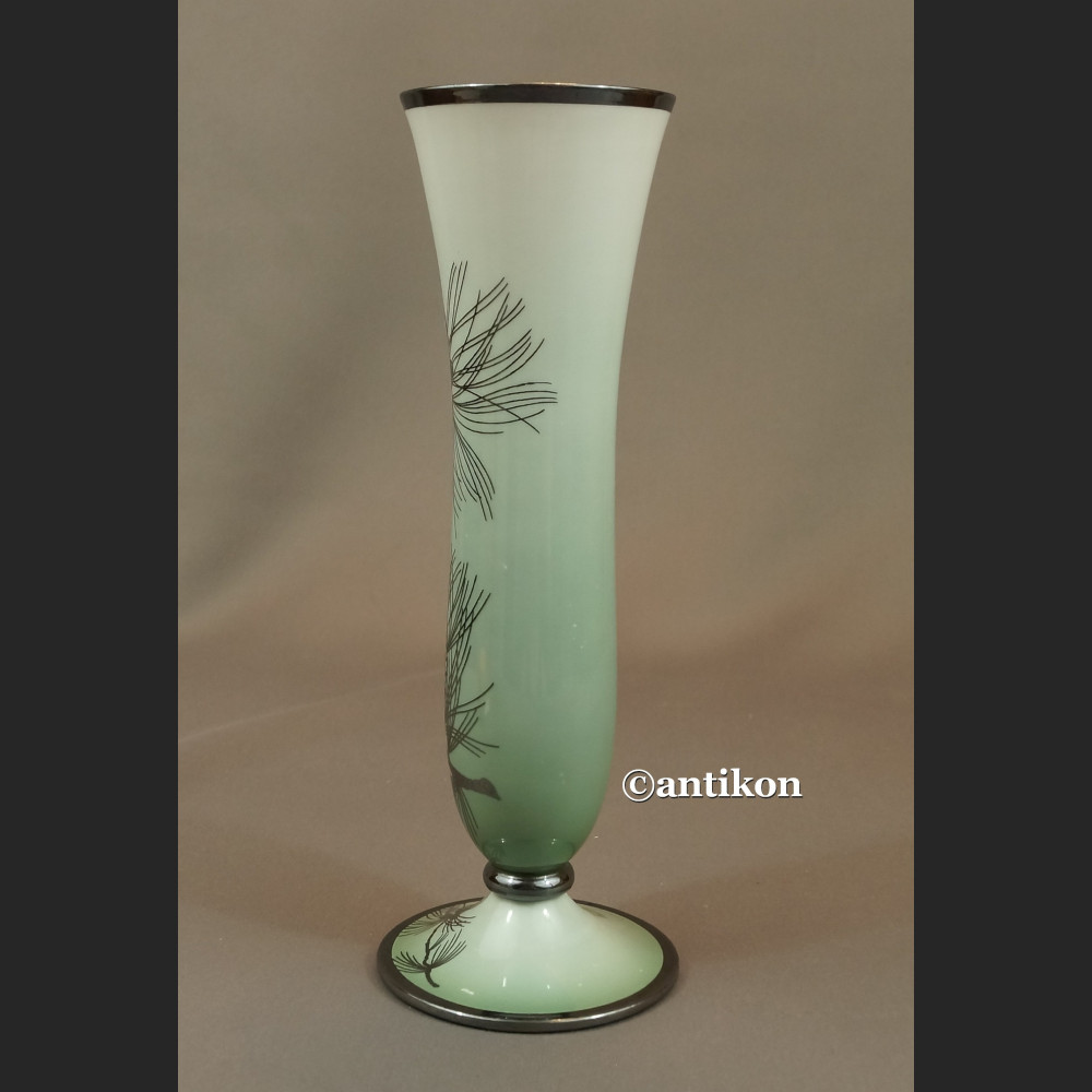 Rosenthal wazon w stylu art deco okuty srebrem Rosenthal wazon w stylu art deco okuty srebrem