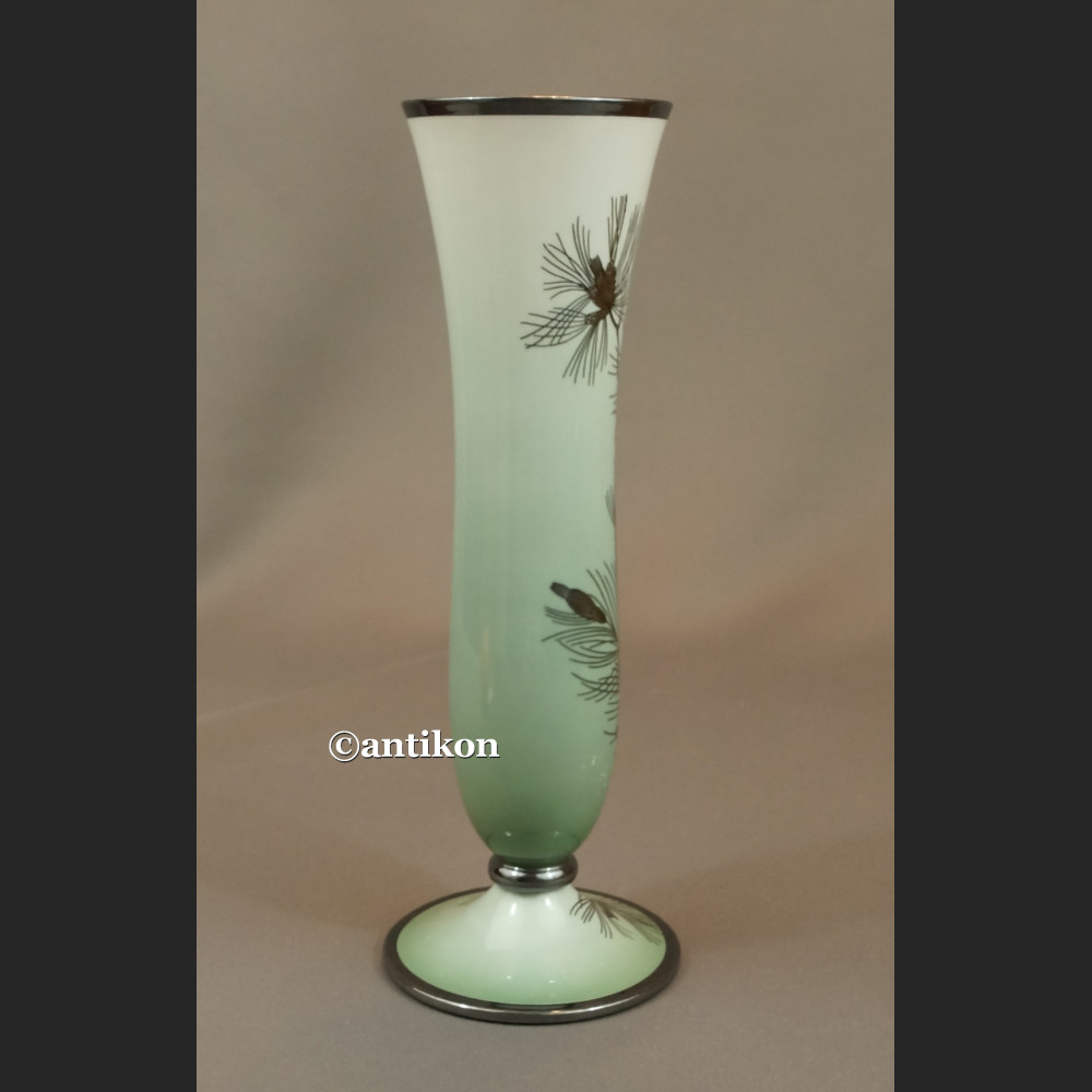 Rosenthal wazon w stylu art deco okuty srebrem Rosenthal wazon w stylu art deco okuty srebrem