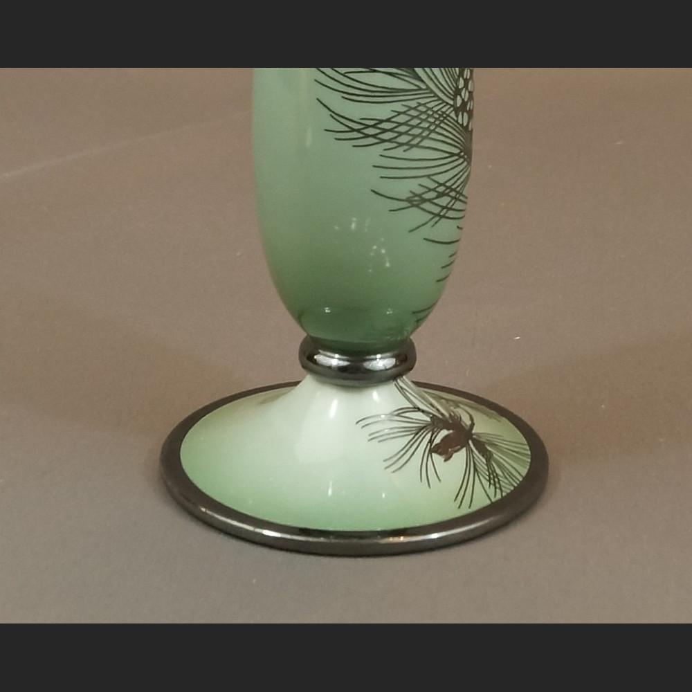 Rosenthal wazon w stylu art deco okuty srebrem Rosenthal wazon w stylu art deco okuty srebrem