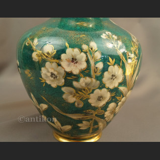 Rosenthal wazon ręcznie malowany zielono złoty Rosenthal wazon ręcznie malowany zielono złoty