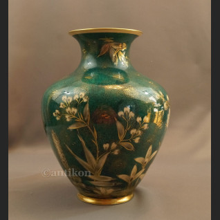 Rosenthal wazon ręcznie malowany zielono złoty Rosenthal wazon ręcznie malowany zielono złoty