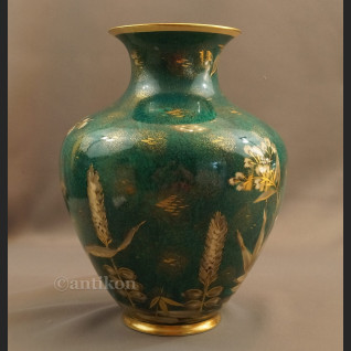 Rosenthal wazon ręcznie malowany zielono złoty Rosenthal wazon ręcznie malowany zielono złoty