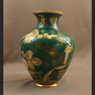 Rosenthal wazon ręcznie malowany zielono złoty Rosenthal wazon ręcznie malowany zielono złoty