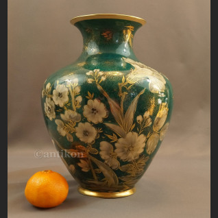 Rosenthal wazon ręcznie malowany zielono złoty Rosenthal wazon ręcznie malowany zielono złoty