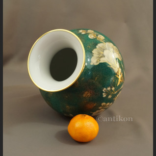 Rosenthal wazon ręcznie malowany zielono złoty Rosenthal wazon ręcznie malowany zielono złoty